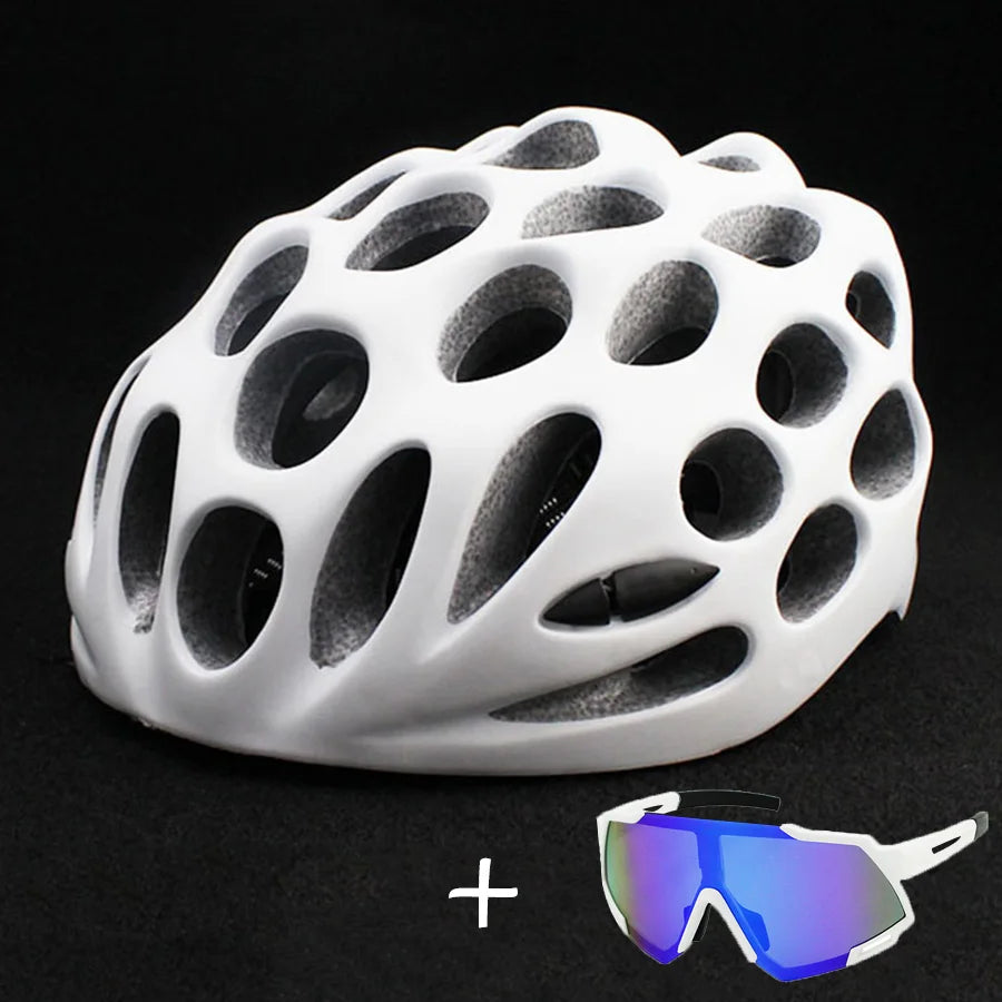 Breathable Cycling Helmet Road Bike Helmets Climbing Mountain Aldut Ultralight Bicycle Helmet  L 58~62cm