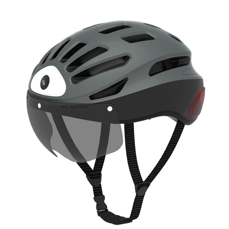 Smart Bike Helmet for Adults Relee BT Control Helmets with Camera Rear LED Light, Speaker, Microphone for Skateboard Scooter