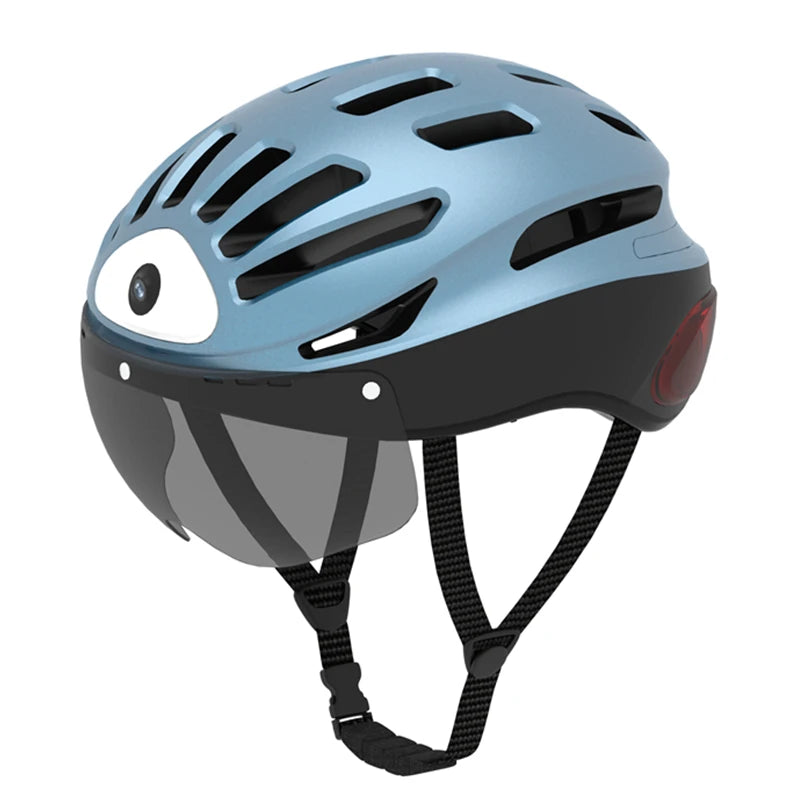 Smart Bike Helmet for Adults Relee BT Control Helmets with Camera Rear LED Light, Speaker, Microphone for Skateboard Scooter